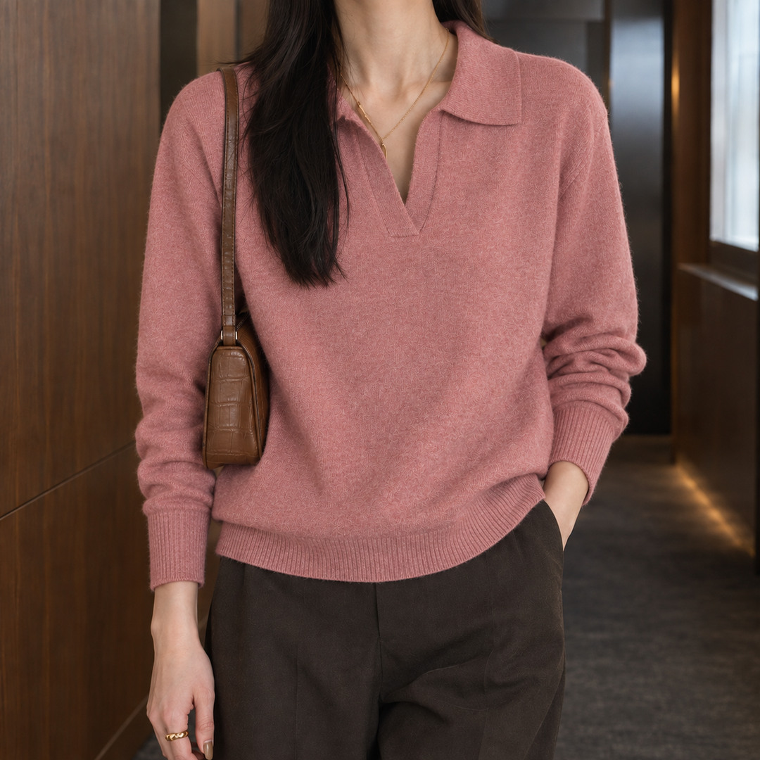 Women's Briony-Hope Polo Sweater in Beige | Invictora.com