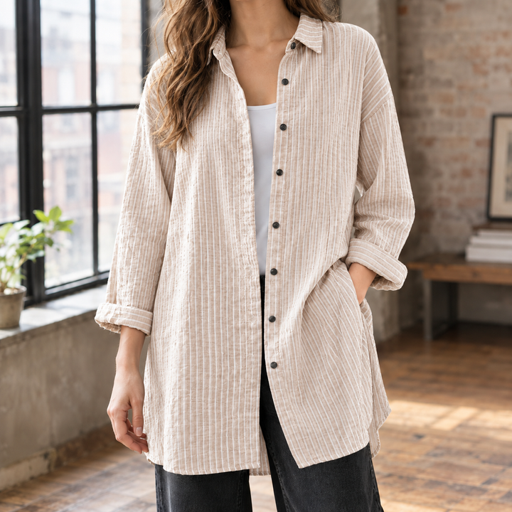 Women's Leontine Relaxed Shirt in Green | Invictora.com