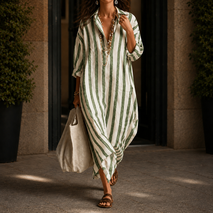 Women's Adele Striped Shirt Dress product image | Invictora.com