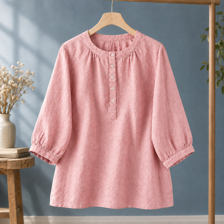 Women's Samantha Gathered Blouse in Blue | Invictora.com