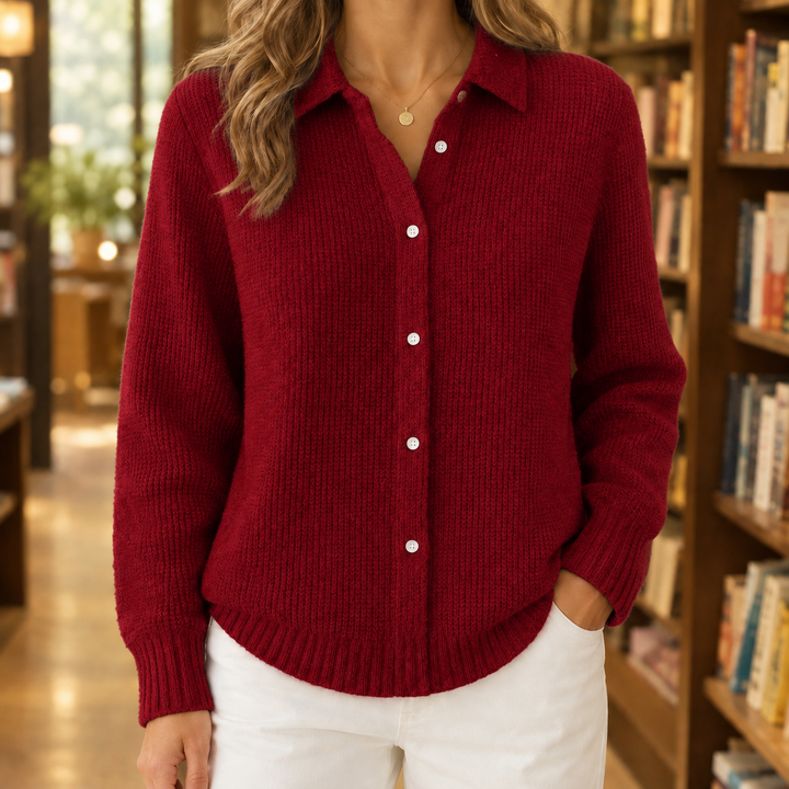 Women's Sabina-Skye Collared Sweater in Blue | Invictora.com
