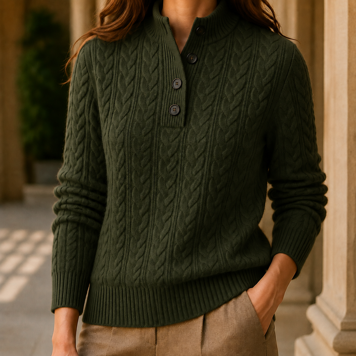Women's Nerissa-Claire Cashmere Sweater in Caramel Brown | Invictora.com