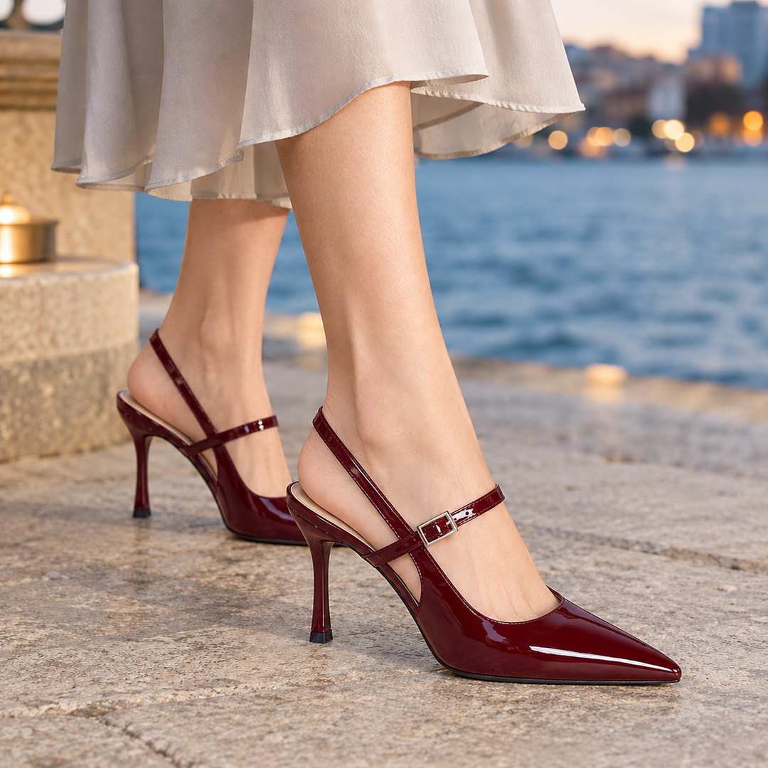 Women's Marinelli Slingback Heels in Black | Invictora.com
