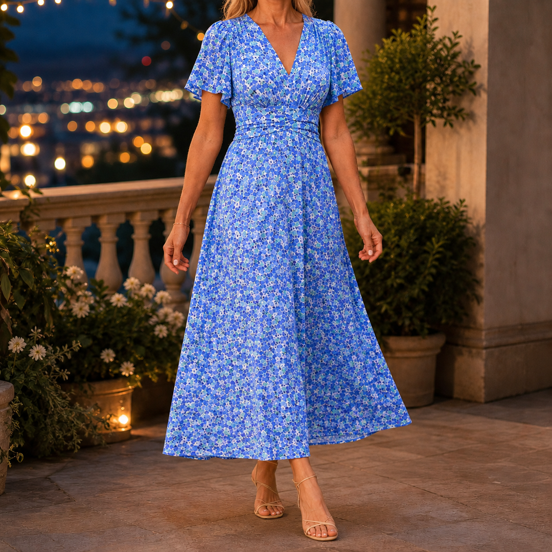 Women's Xenia-Mae Floral Maxi Dress in Orange | Invictora.com