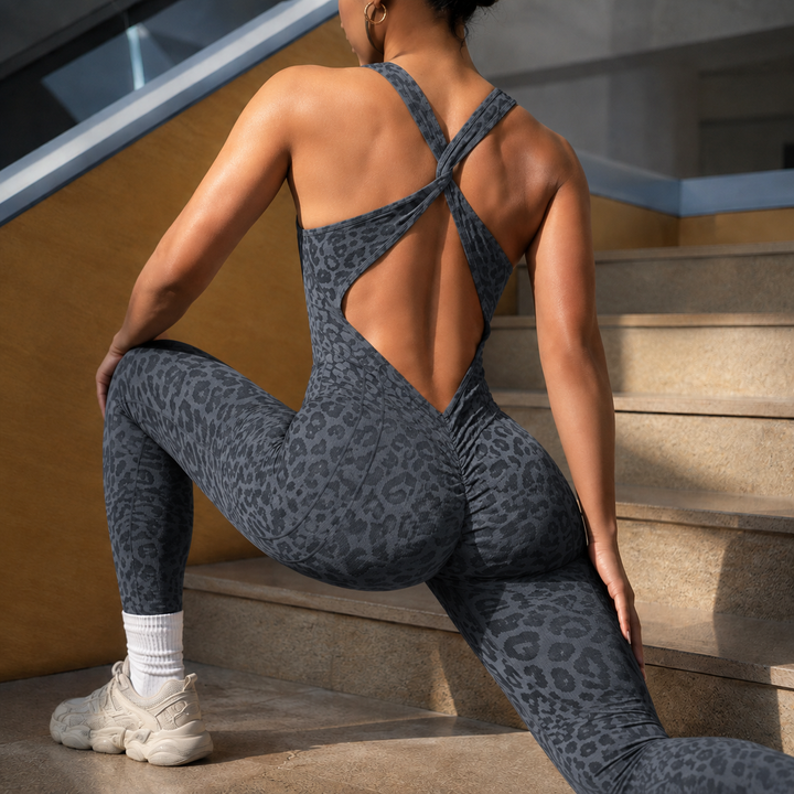 Women's Elettra Cross Back Jumpsuit in Black | Invictora.com