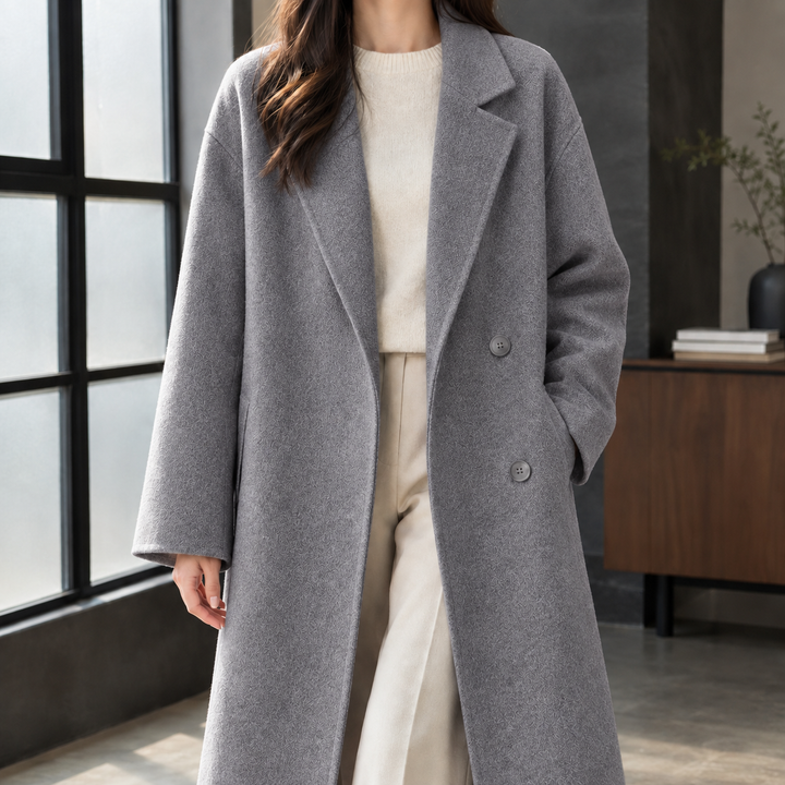 Women's Delia-Grace Double Breasted Coat in Pink | Invictora.com