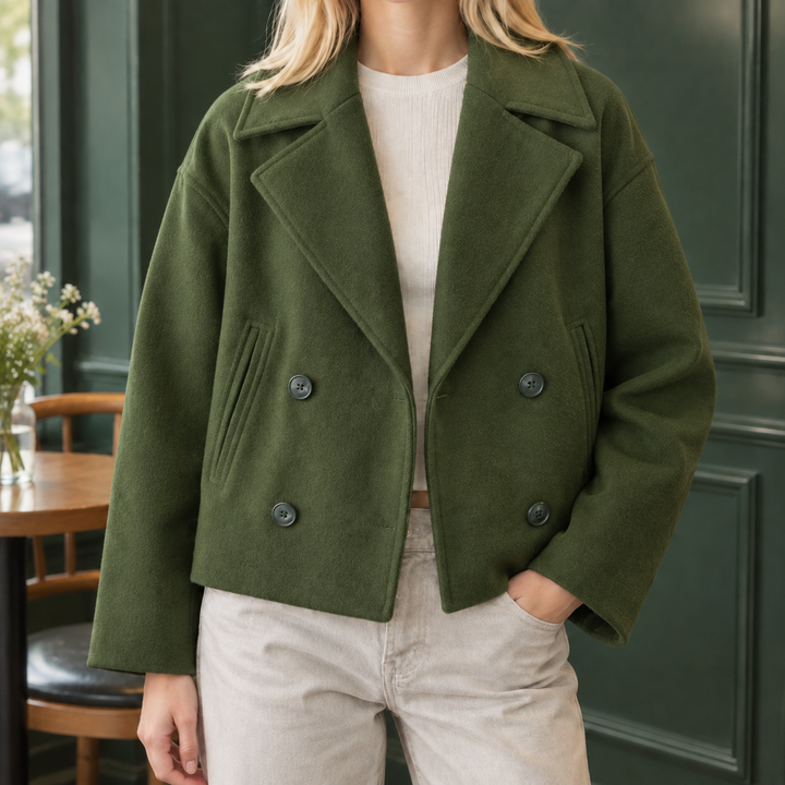 Women's Leonie-Hope Double-Breasted Jacket in Black | Invictora.com