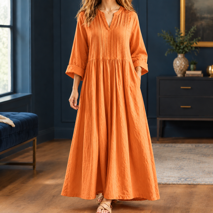 Women's Violetta-Jade Pintuck Maxi Dress product image | Invictora.com