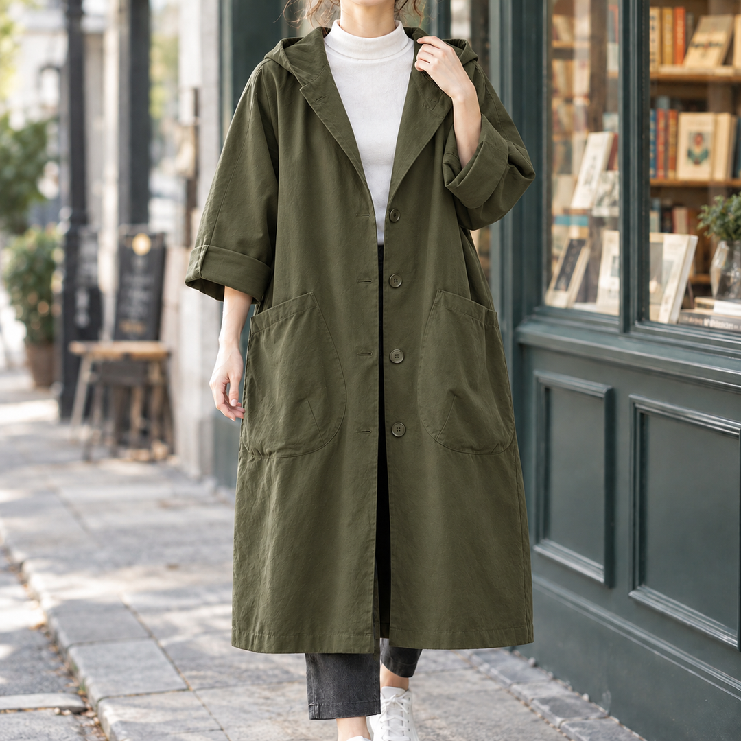 Women's Fenella-Mae Hooded Coat in Black | Invictora.com