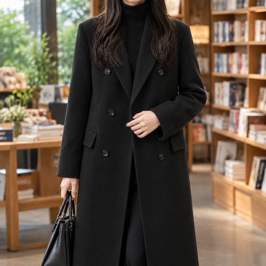 Women's Guinevere-Lane Double Breasted Overcoat in Beige | Invictora.com