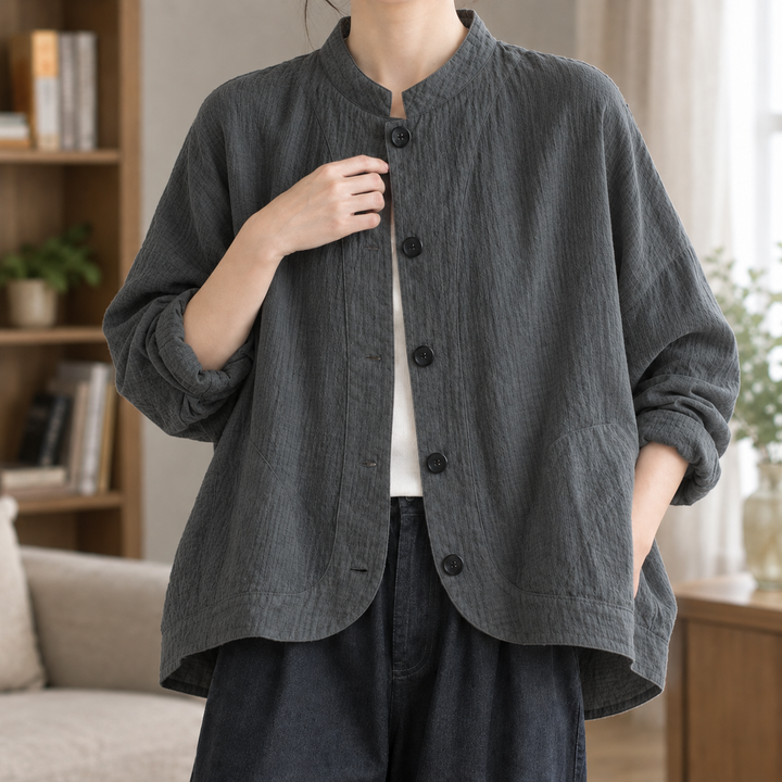 Women's Rachel Stand Collar Jacket in White | Invictora.com