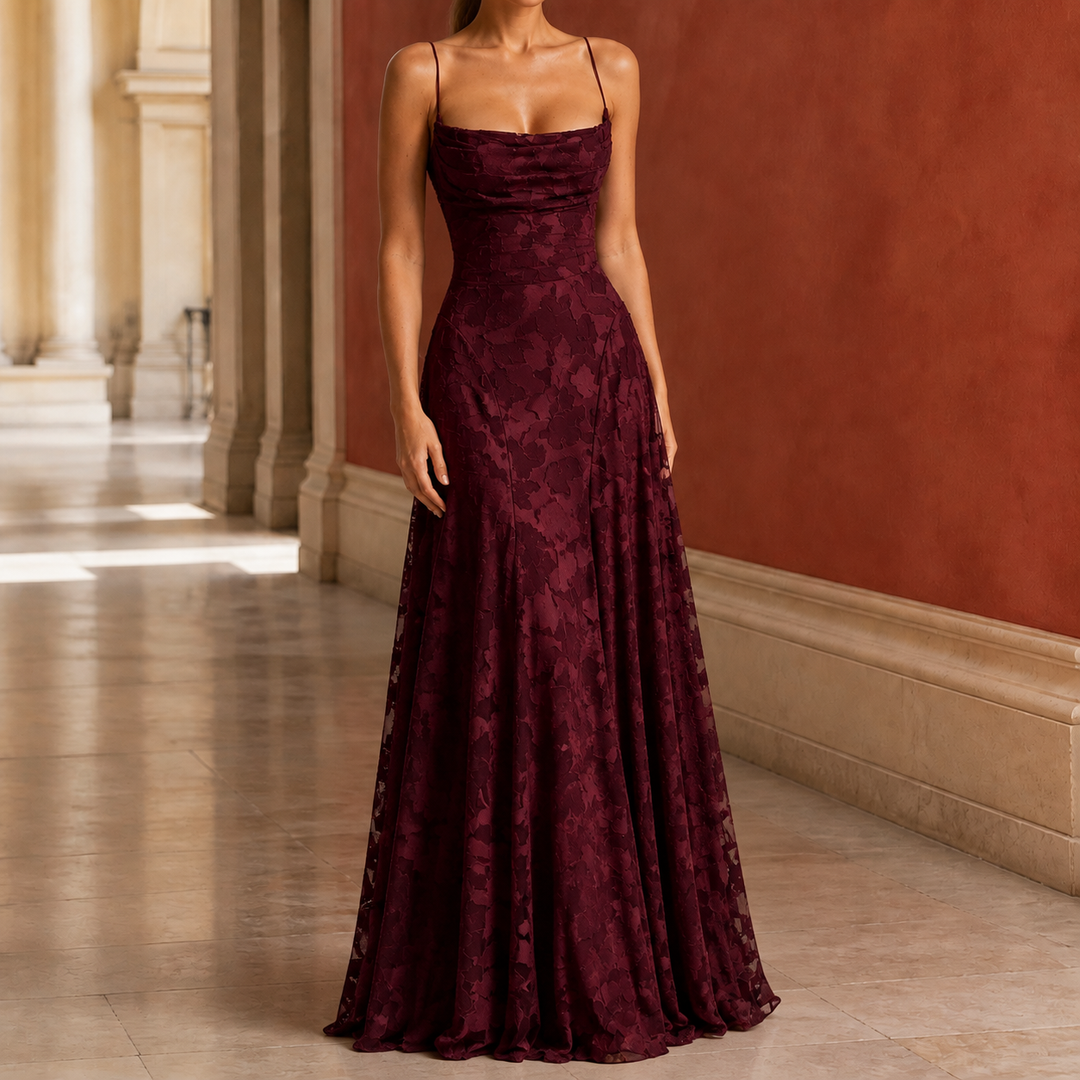 Women's Celeste-Kate Cowl Maxi Dress in Pink | Invictora.com