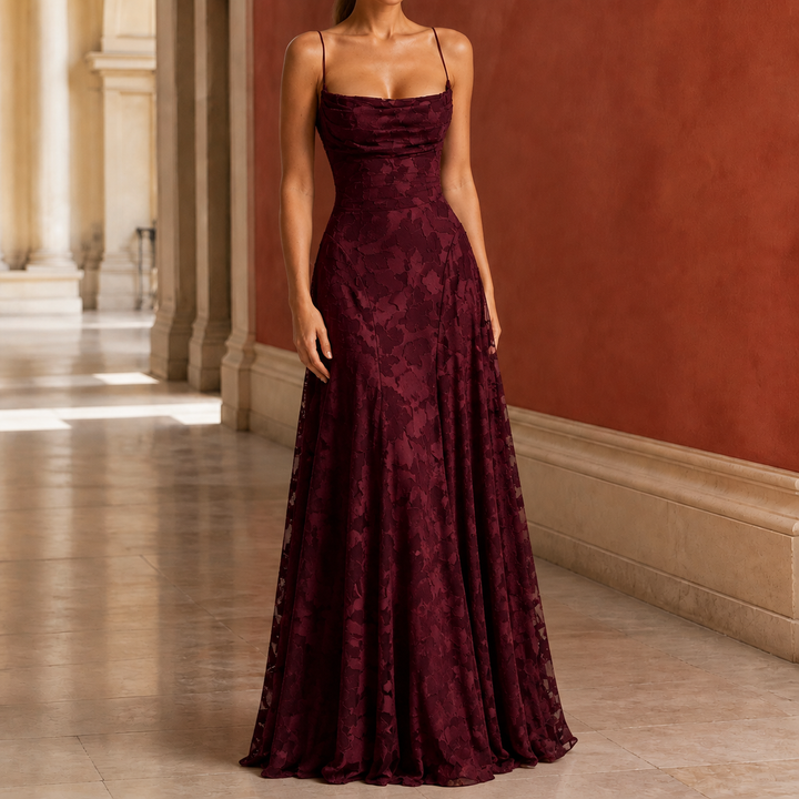 Women's Celeste-Kate Cowl Maxi Dress in Pink | Invictora.com