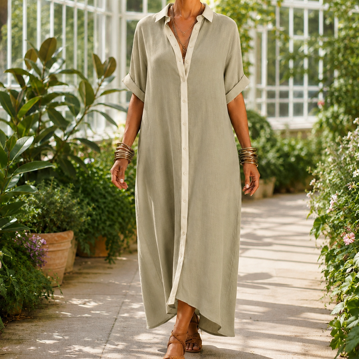 Women's Bianca-Louise Contrast Maxi Dress in Blue | Invictora.com