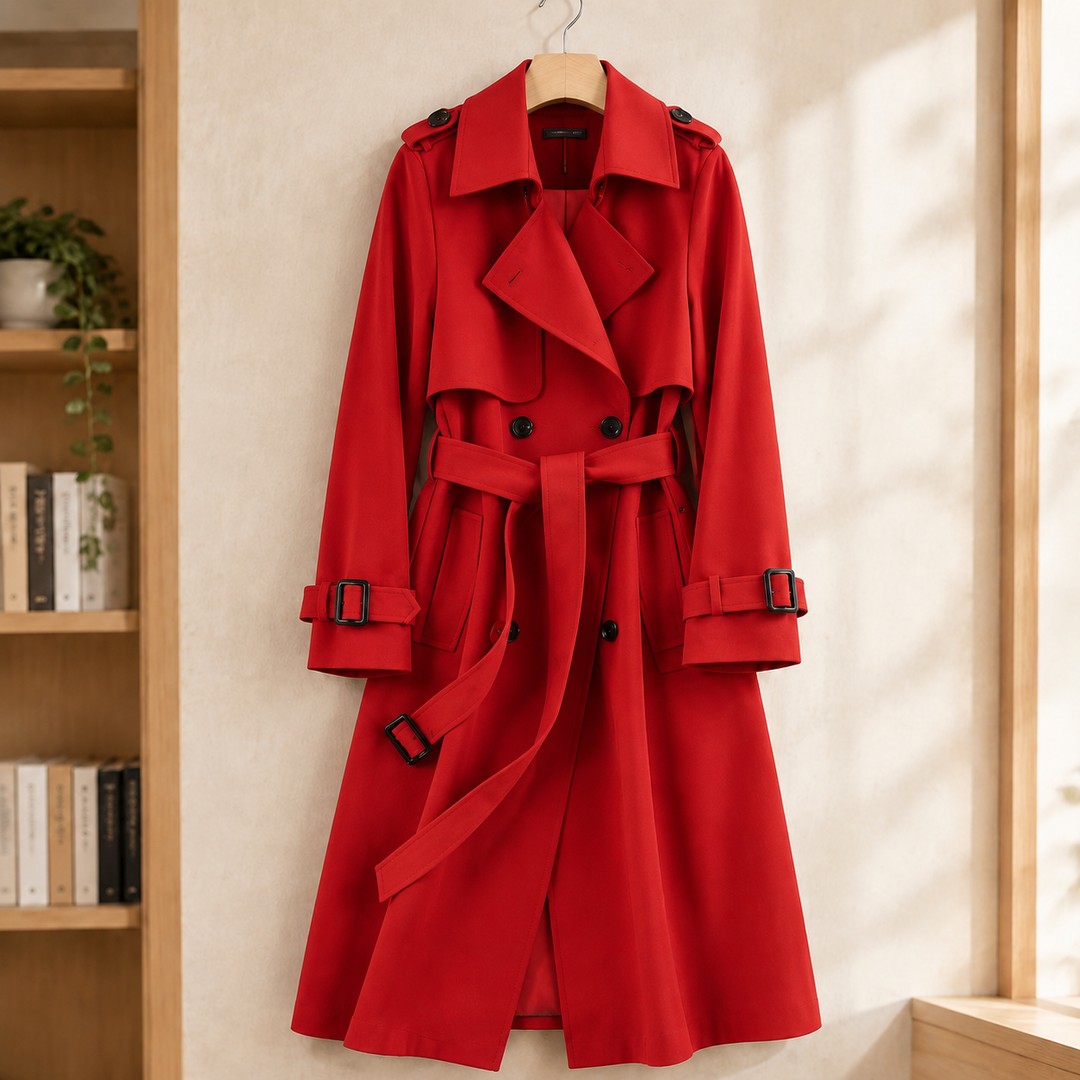 Women's Salome-Sage Belted Trench Jacket in Black | Invictora.com