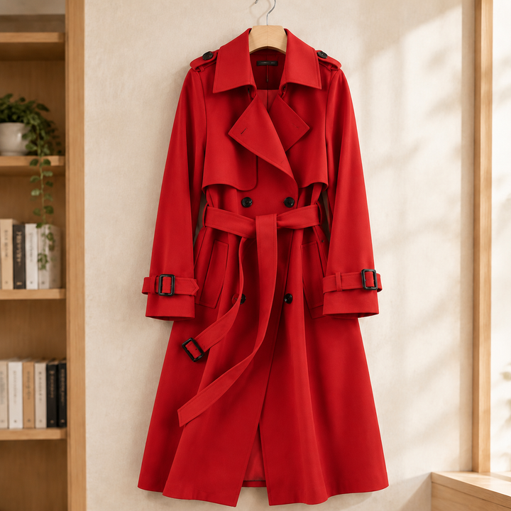 Women's Salome-Sage Belted Trench Jacket in Black | Invictora.com