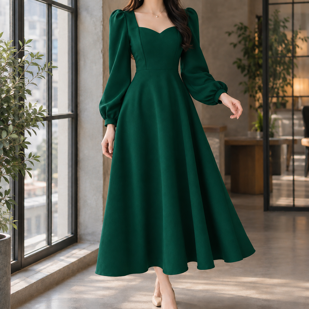Women's Emmeline A-Line Dress in Black | Invictora.com