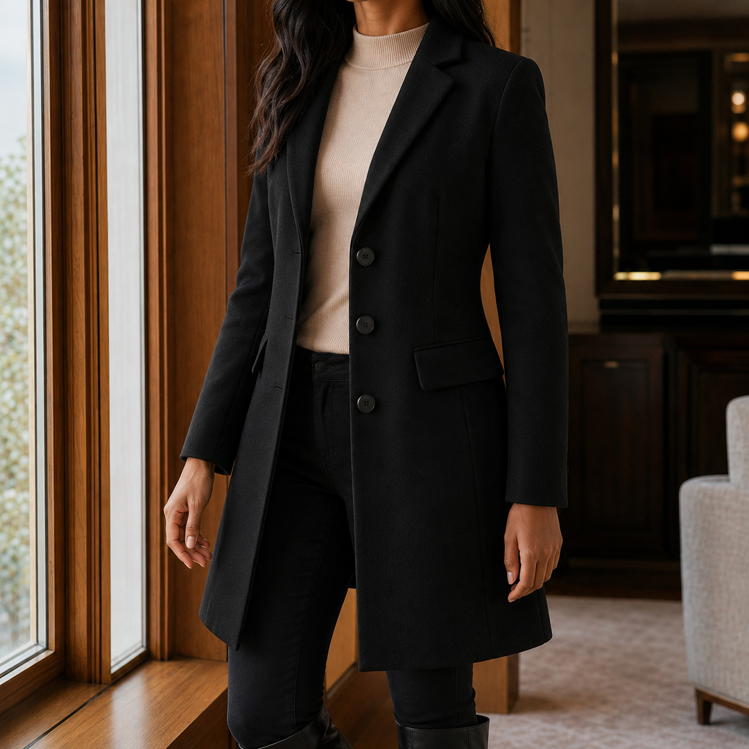 Women's Simone Tailored Coat in Red | Invictora.com