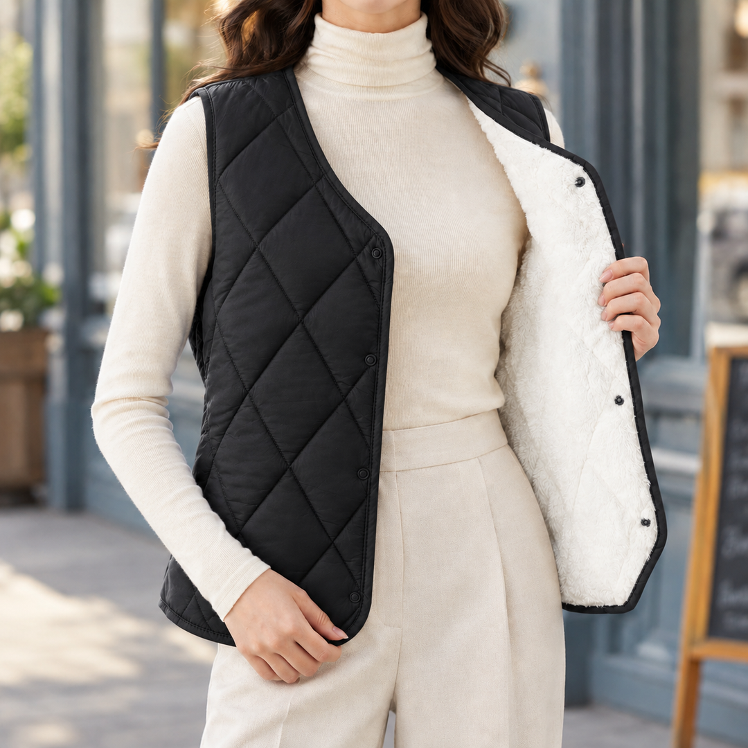Women's Annabeth Quilted Vest in Sea Blue | Invictora.com