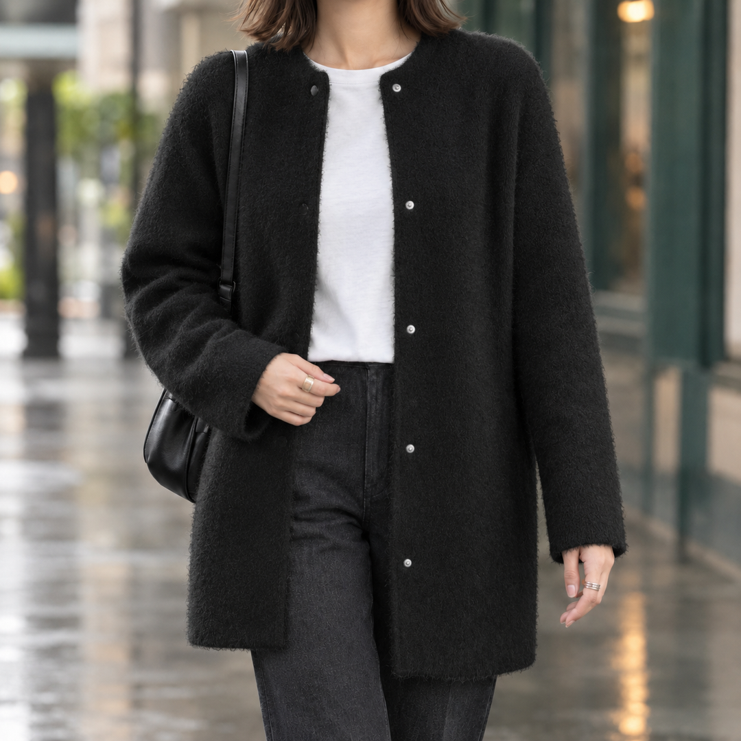 Women's Lillian Brushed Cardigan in Off White | Invictora.com