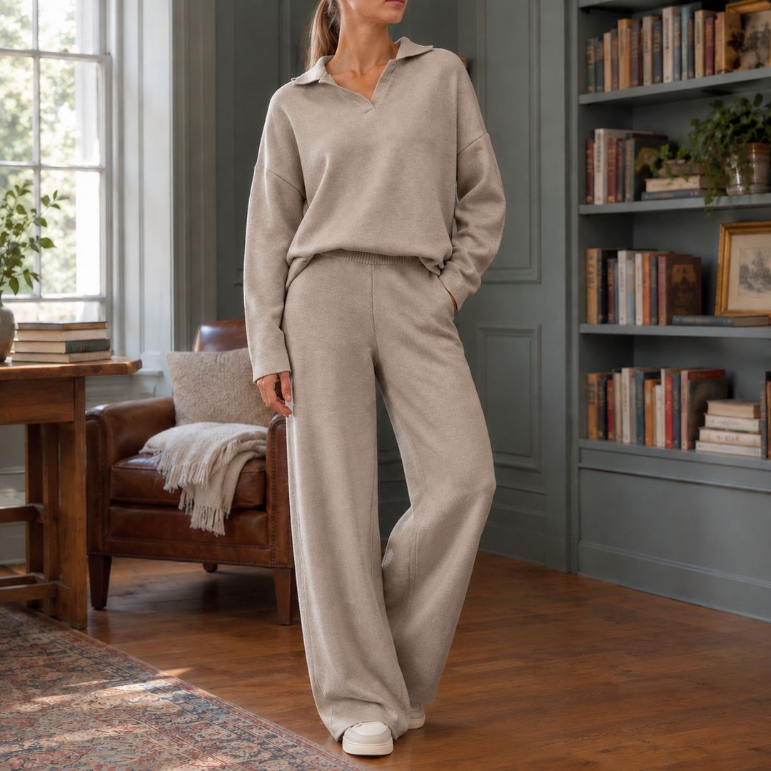 Women's Clara-Lane Wide Leg Set in Off White | Invictora.com