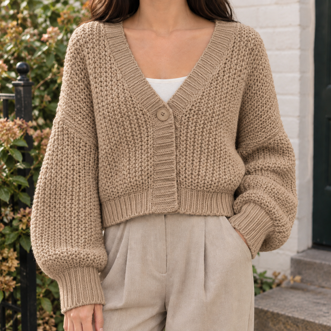 Women's Hildegarde-Mae Chunky Cardigan in White | Invictora.com