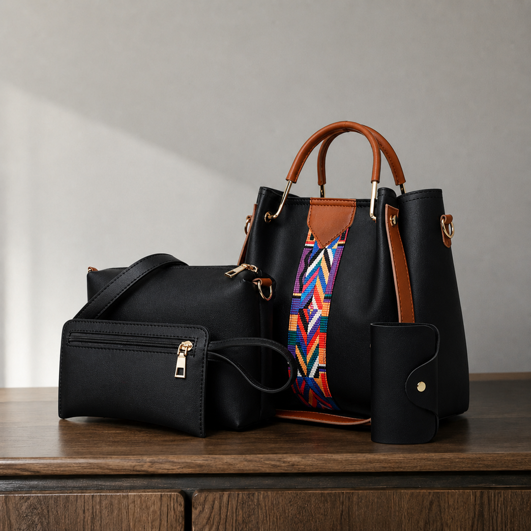 Women's Arcuri Geo Handbag Set in Brown | Invictora.com