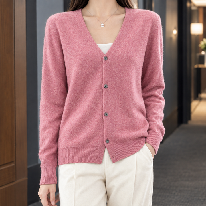 Women's Zelie-Faye V-Neck Cardigan in Black | Invictora.com