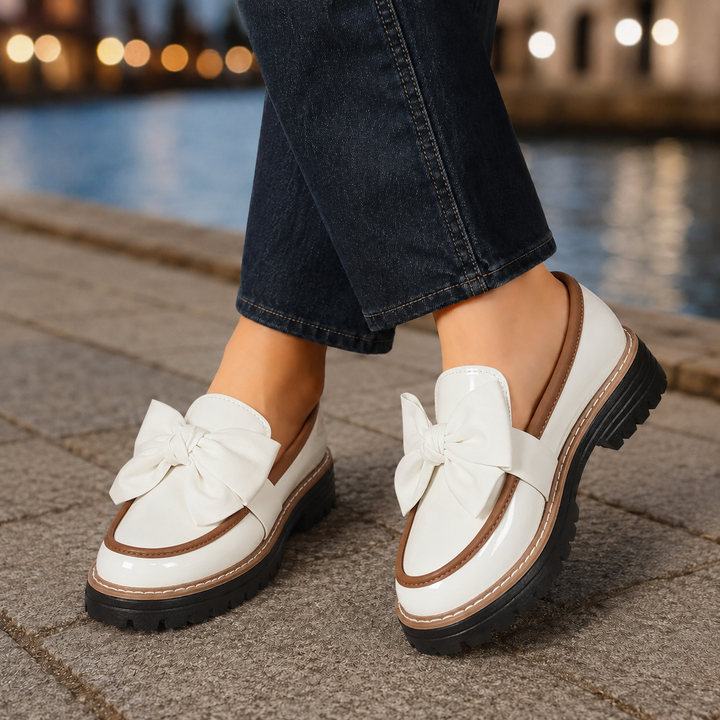 Women's Cortona Bow Loafers in Brown | Invictora.com
