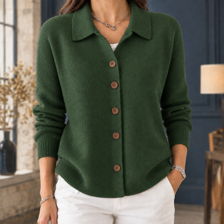 Women's Berenice-Marie Wool Cardigan in Black | Invictora.com
