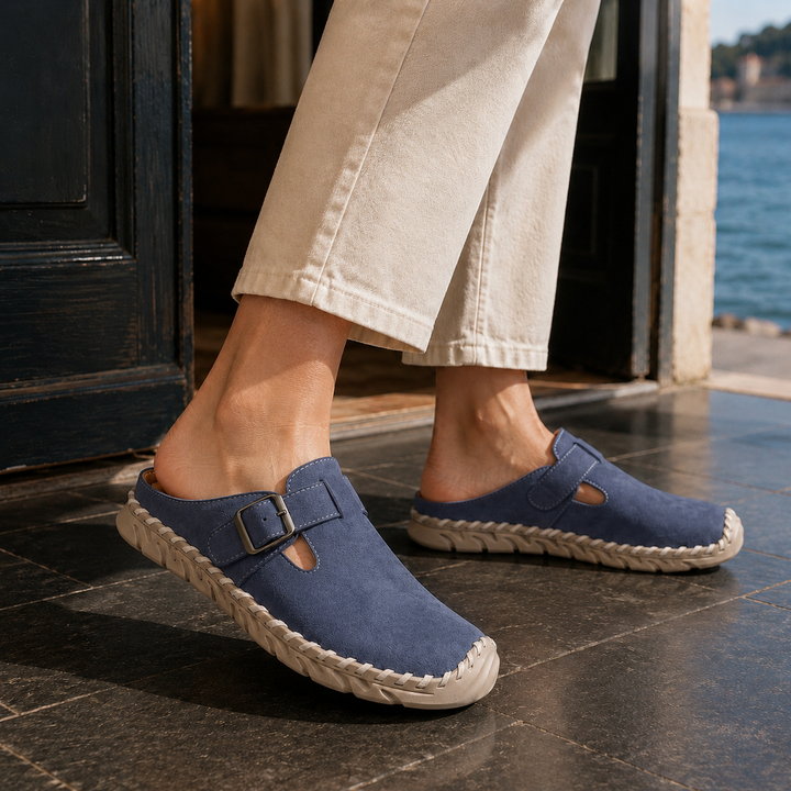Women's Bernardi Buckle Mules product image | Invictora.com