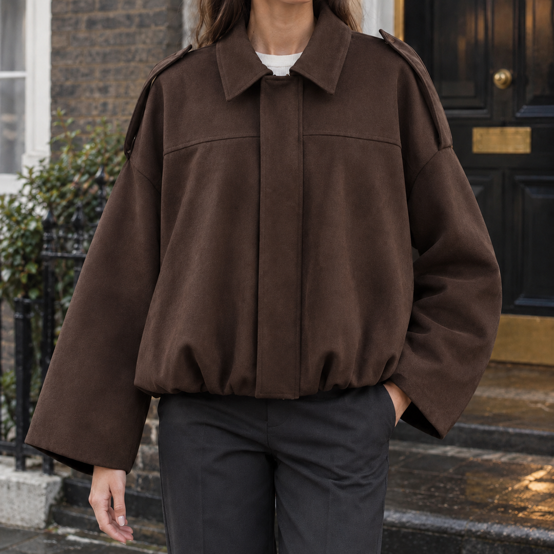 Women's Gwendolyn Suede Jacket in Black | Invictora.com
