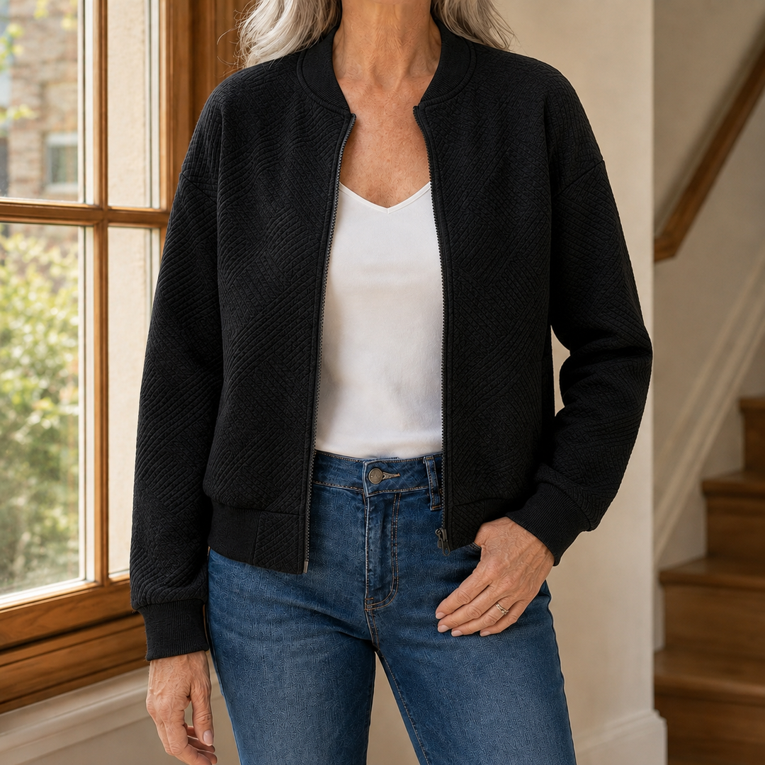 Women's Estella Textured Jacket in Light Gray | Invictora.com
