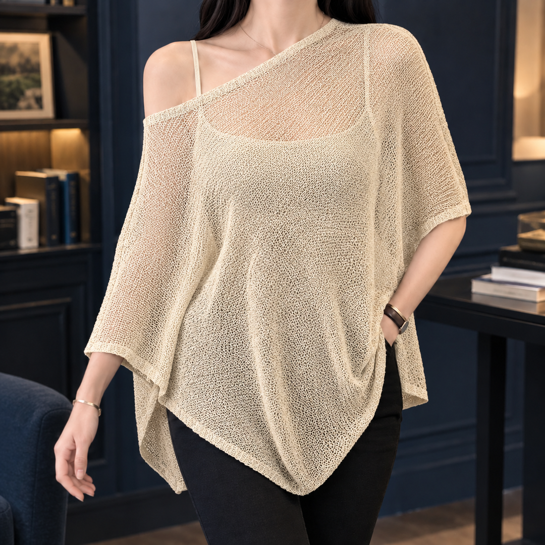 Women's Perpetua Asymmetric Knit Top in Black | Invictora.com
