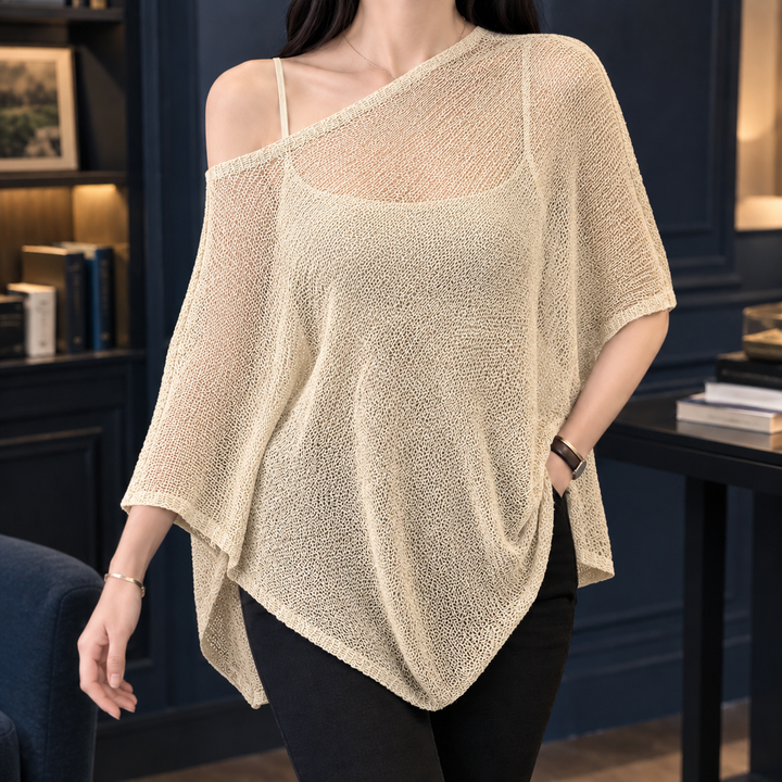 Women's Perpetua Asymmetric Knit Top in Black | Invictora.com