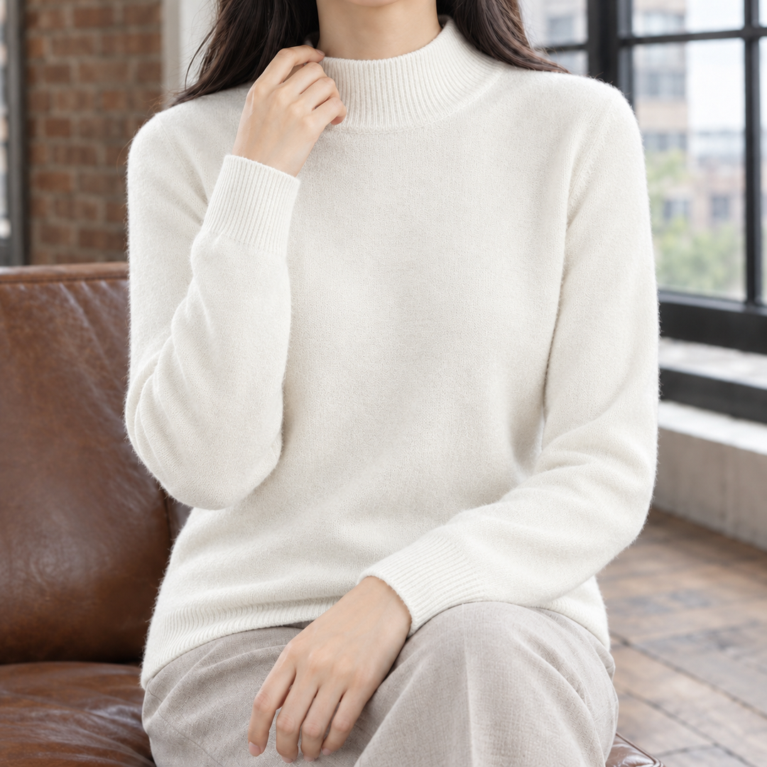 Women's Jocasta Mock Neck Sweater in Orange | Invictora.com