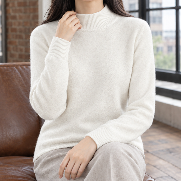 Women's Jocasta Mock Neck Sweater in Orange | Invictora.com