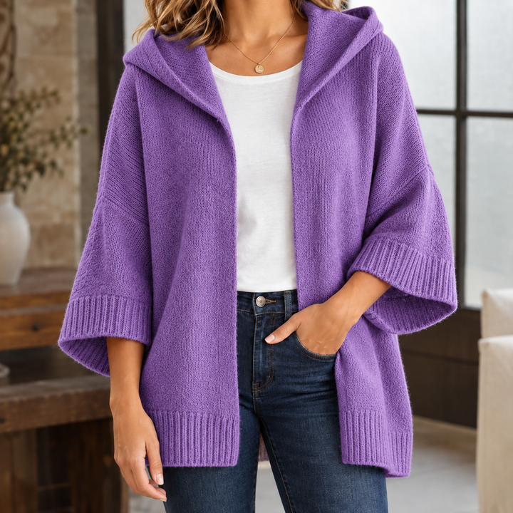 Women's Valerie-Jane Hooded Cardigan in Beige | Invictora.com
