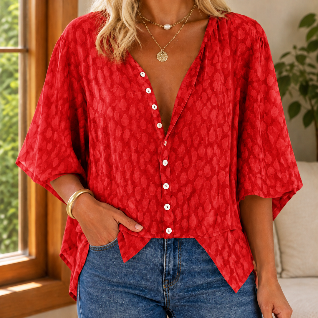 Women's Fenella-Elise Relaxed Blouse in Blue | Invictora.com