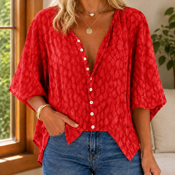 Women's Fenella-Elise Relaxed Blouse in Blue | Invictora.com