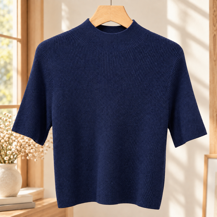 Women's Quinn Mock Neck Top in Black | Invictora.com