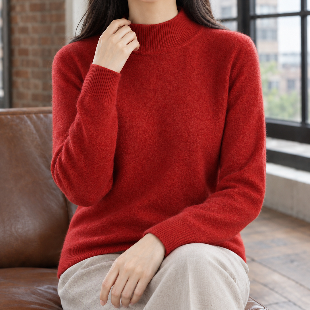 Women's Jocasta Mock Neck Sweater in Orange | Invictora.com
