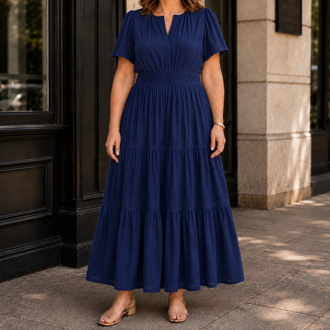 Women's Zinnia Tiered Maxi Dress in White | Invictora.com