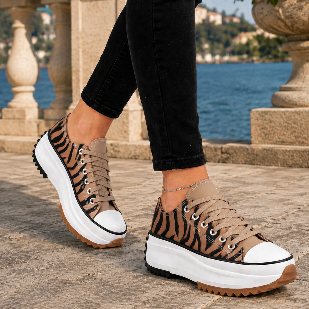 Women's Biagini Platform Sneakers in Black | Invictora.com