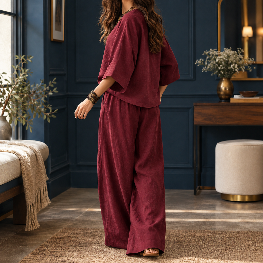 Women's Lucia-Grace Wide Leg Set in Black | Invictora.com