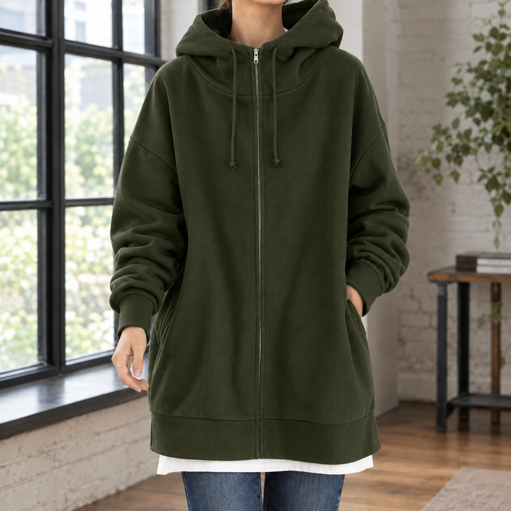 Women's Isabeau-Eve Oversized Hoodie in Khaki | Invictora.com