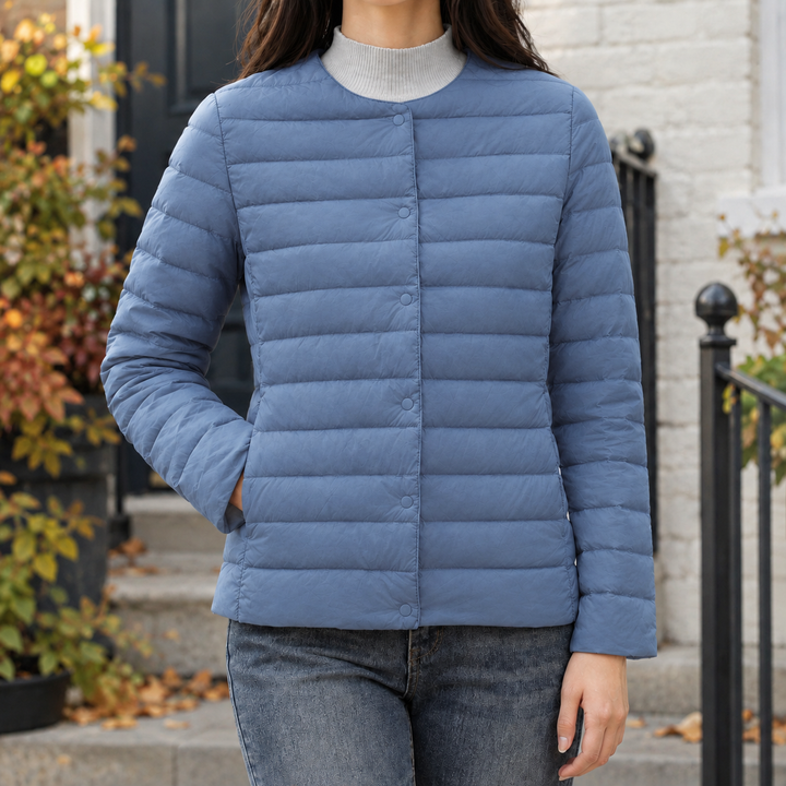 Women's Benedetta Quilted Jacket in Off White | Invictora.com