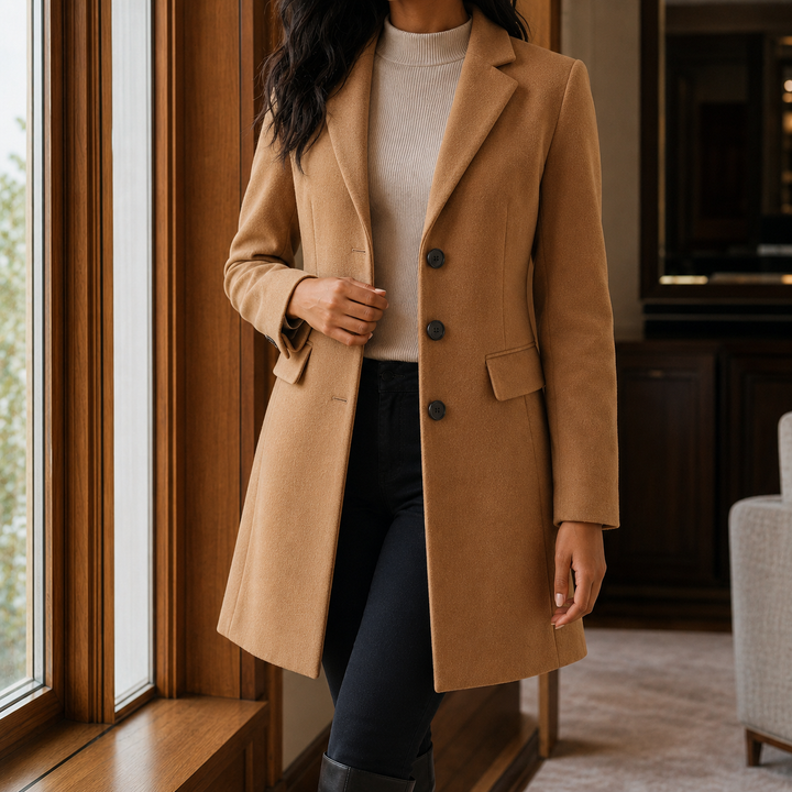 Women's Simone Tailored Coat in Red | Invictora.com