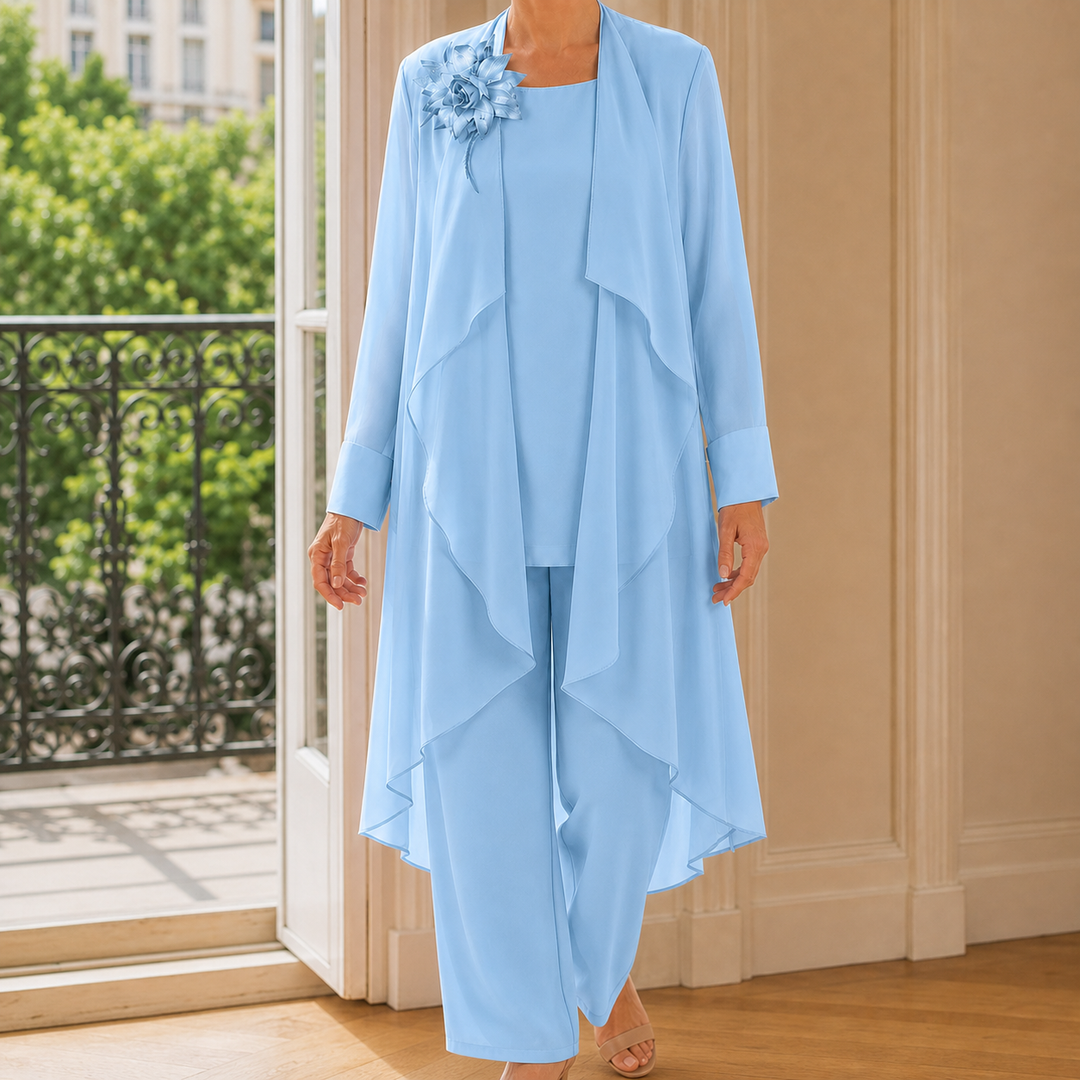 Women's Mina-June Chiffon Pantsuit in Lilac | Invictora.com