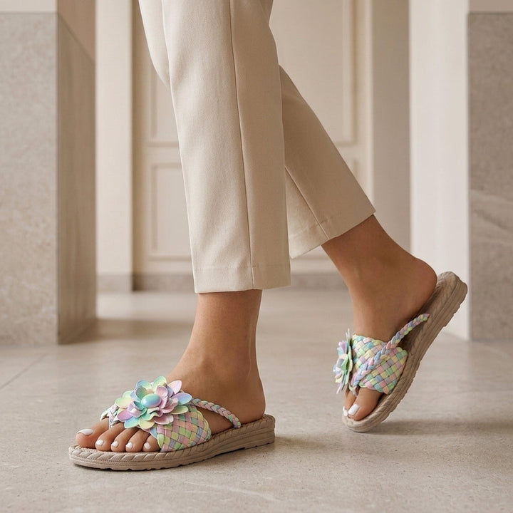 Women's Alfieri Floral Platform Sandals in Fluorescent Green | Invictora.com